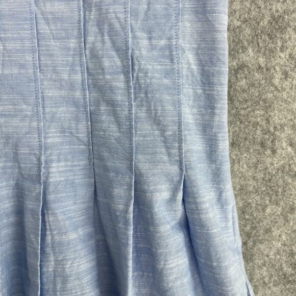 Suno Dress Womens 4 Blue Pleated Embroidery Gold Trim Midi Short Sleeve Resort - Picture 13 of 16